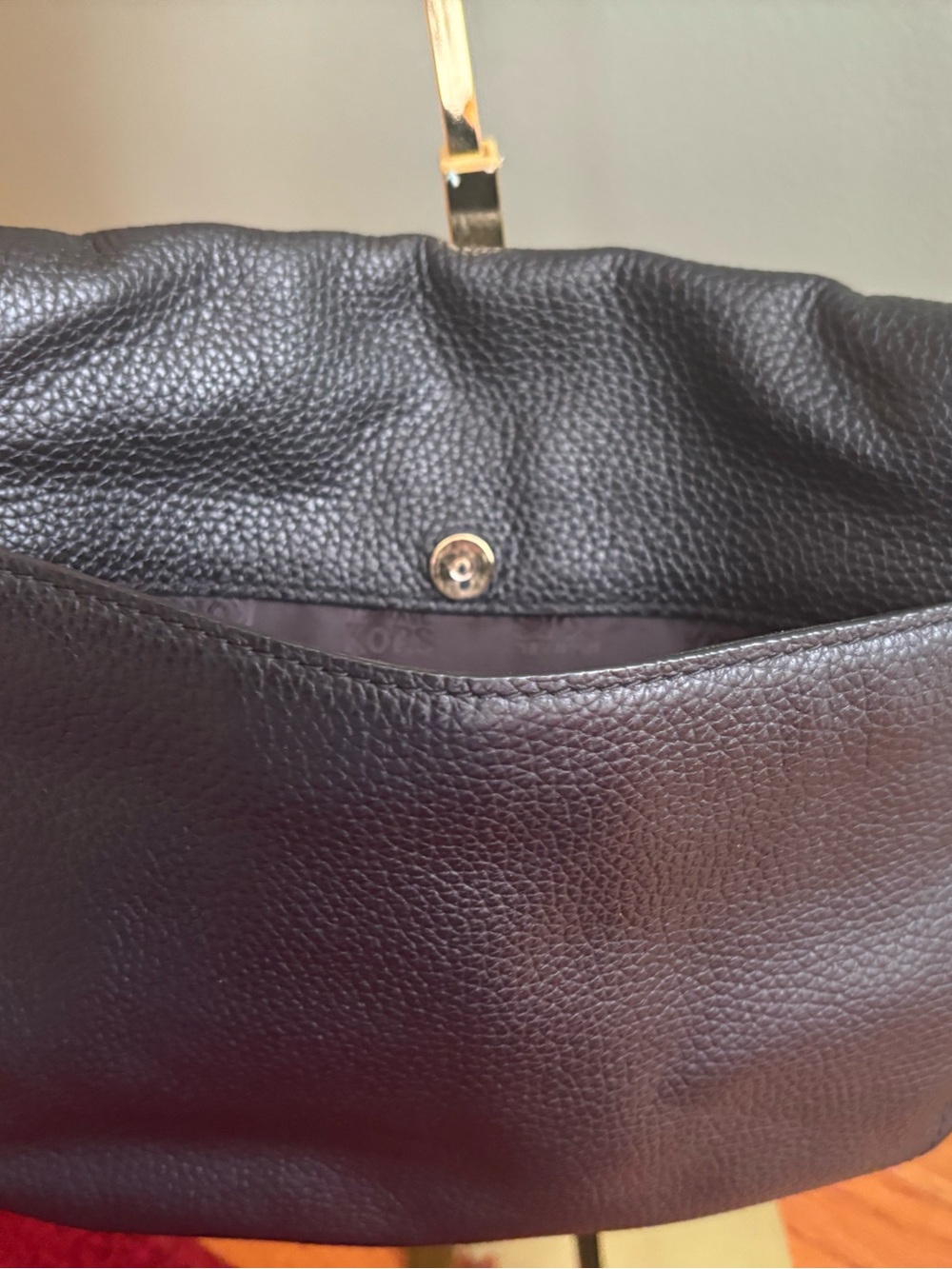 Michael Kors Black Pebbled Leather Tote with Gold Logo Plate - Picture 13 of 13